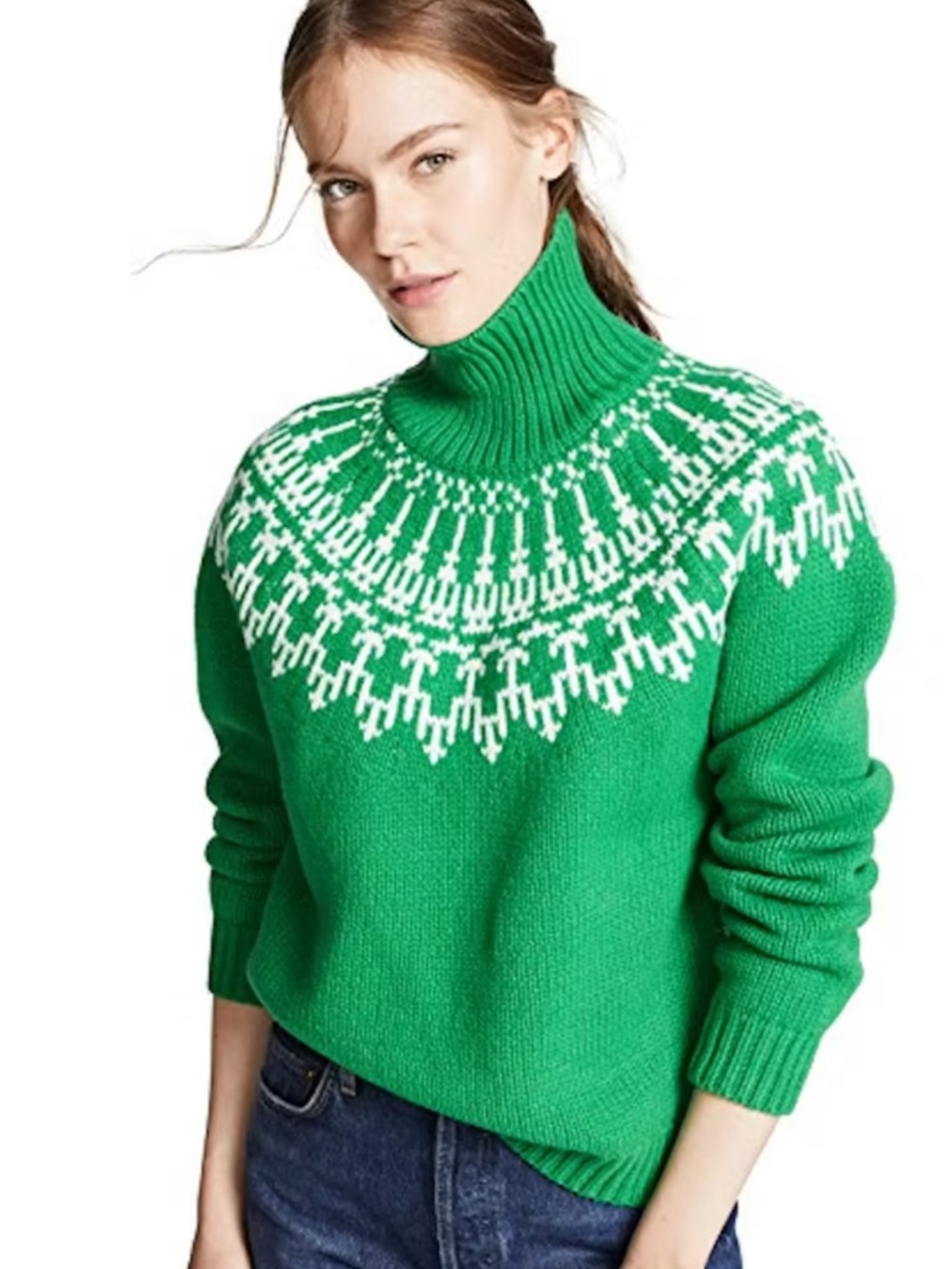 Tory Burch Sport Green Turtleneck Sweater - Picture 1 of 4